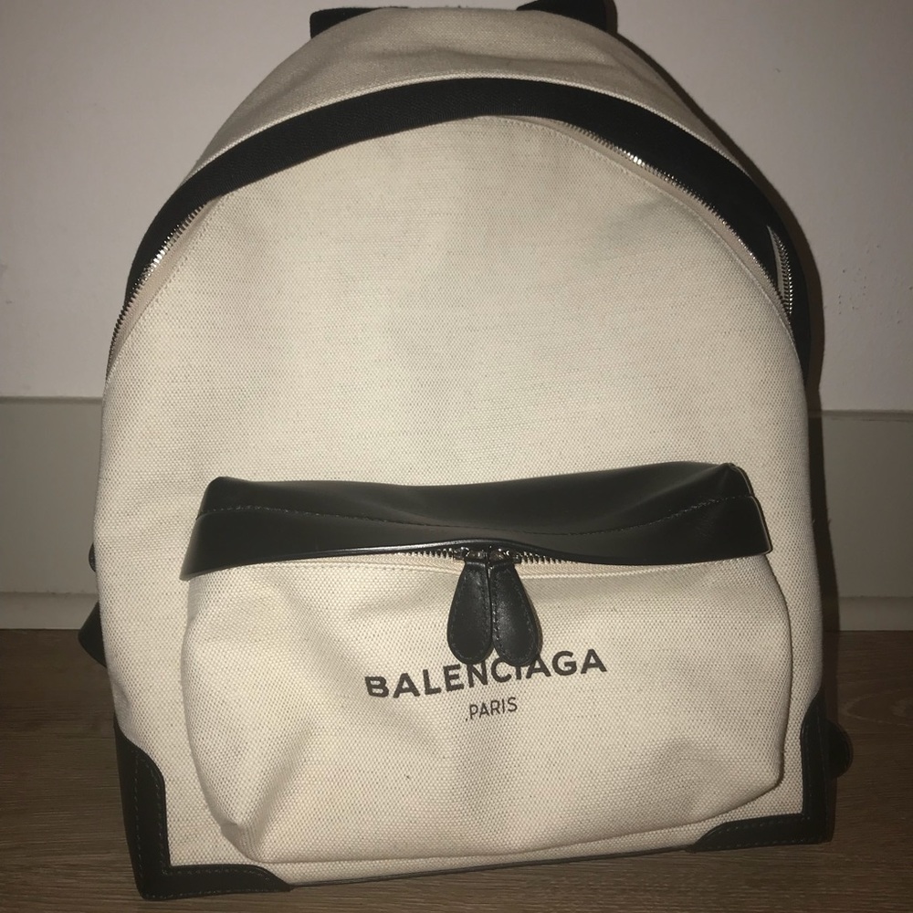 Balenciaga Canvas and Calfskin Backpack